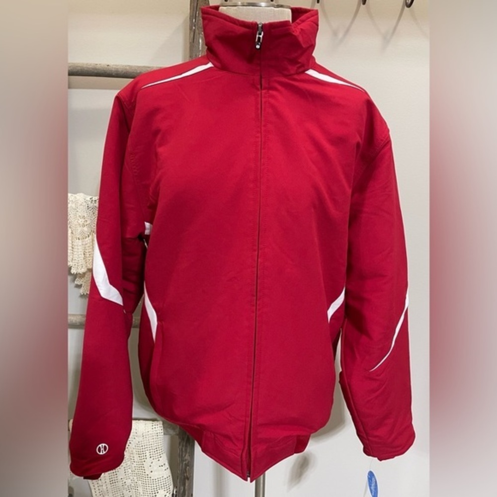 HOLLOWAY NWT Sportswear Red Jacket Adult M Wind & Water Resistant Zip Pockets